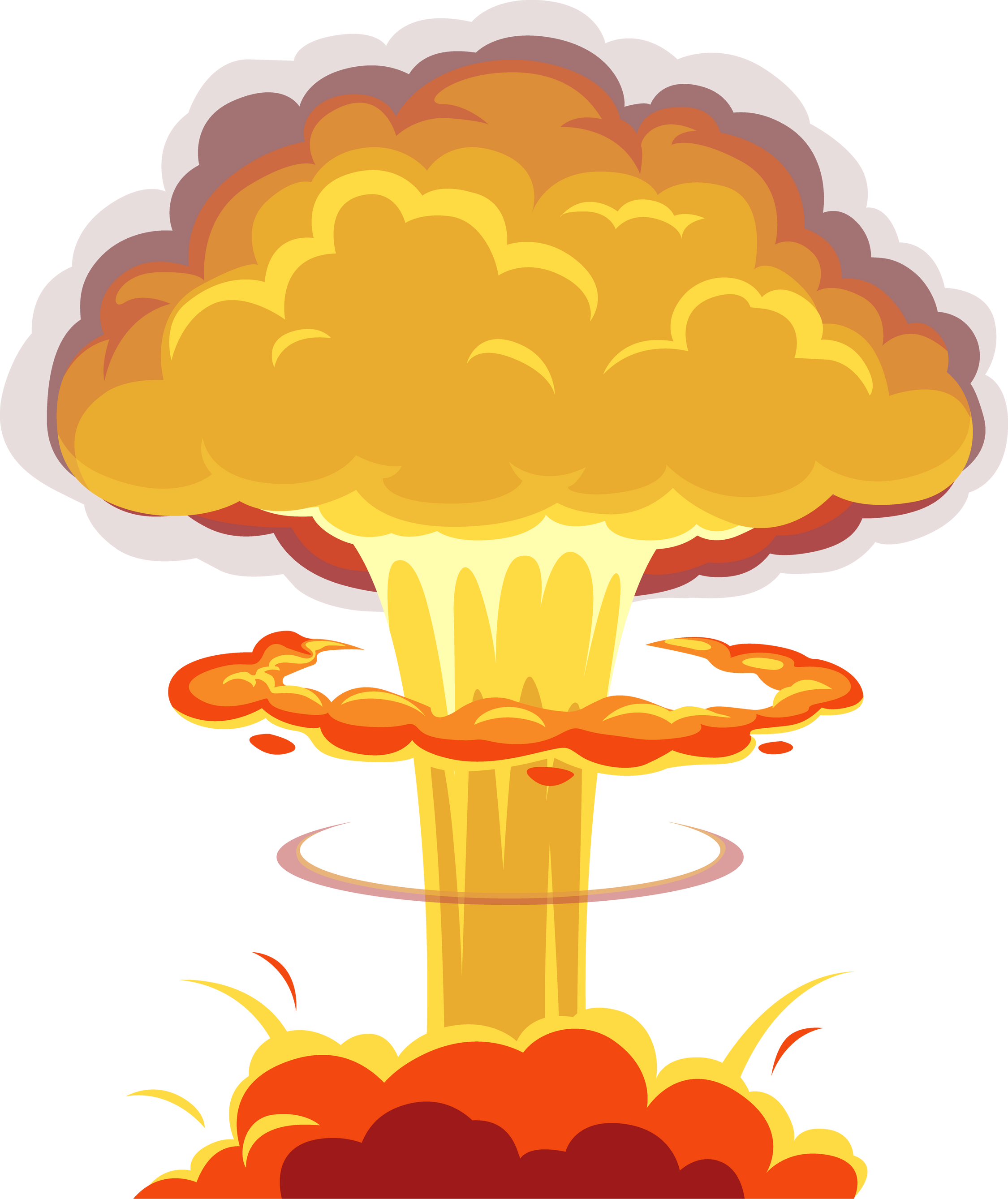 Doomsday apocalypse bomb explosion isolated icon